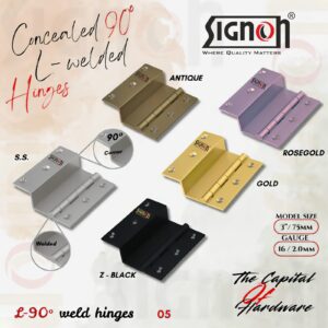 CONCEALED L - 90 DEGREE WELDED HINGES (LSH-004)